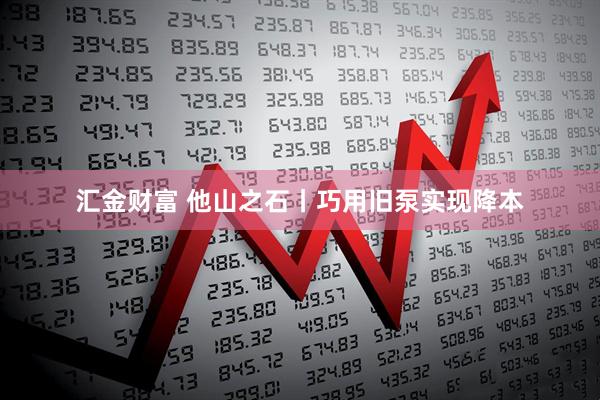 汇金财富 他山之石丨巧用旧泵实现降本