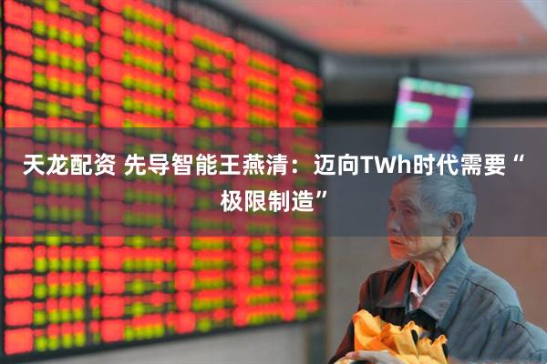 天龙配资 先导智能王燕清：迈向TWh时代需要“极限制造”