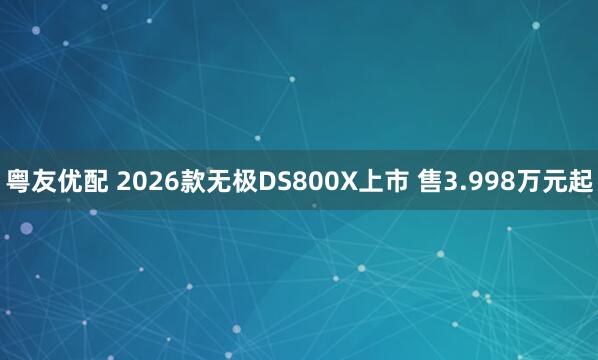 粤友优配 2026款无极DS800X上市 售3.998万元起